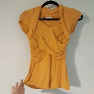 Jennifer Lopez Yellow Top Short Sleeved X-Small